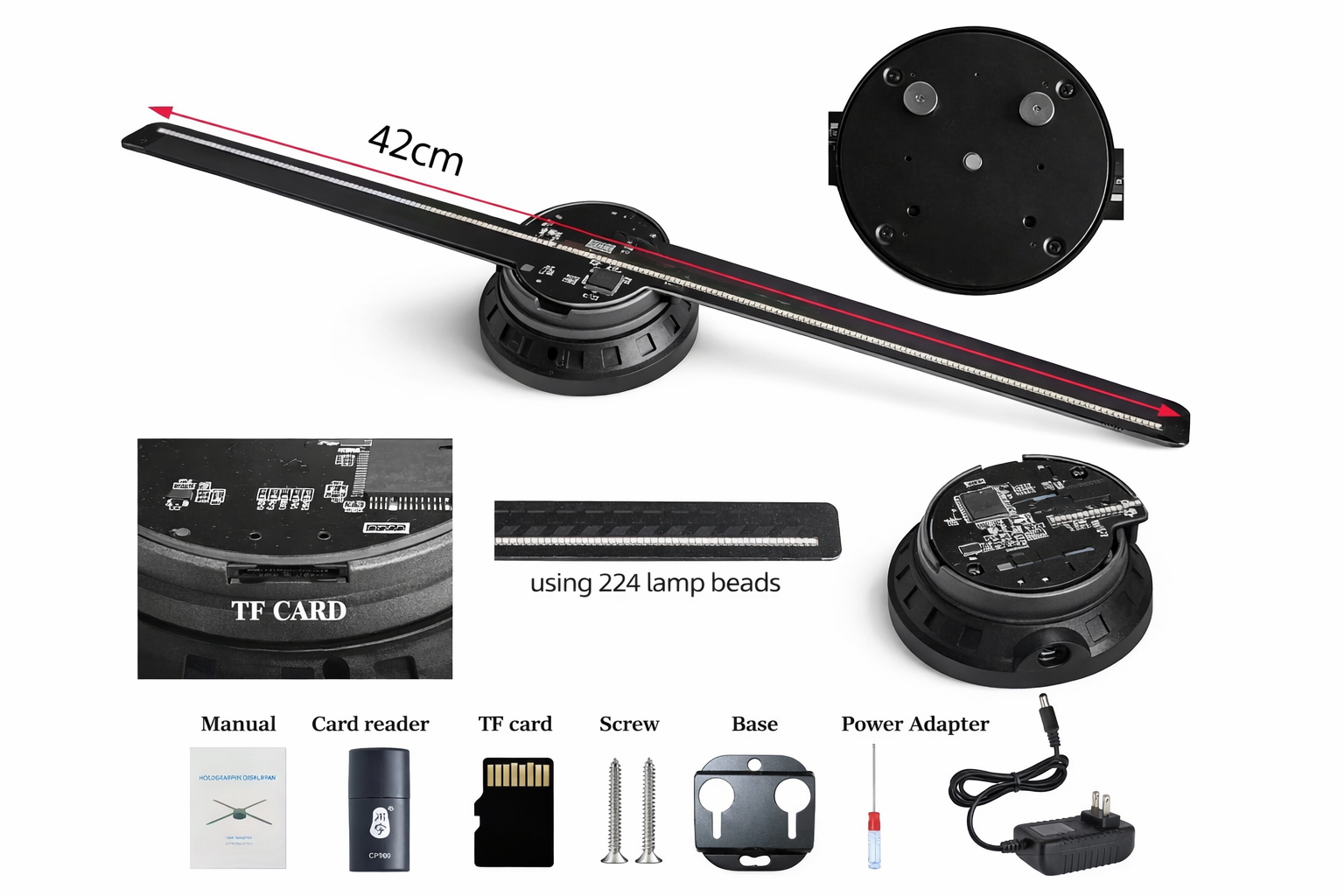 42CM 3D Hologram Fan 3D Holographic Projector